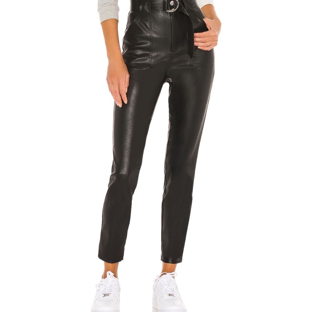 Superdown Chanice Vegan Leather Buckle Pant